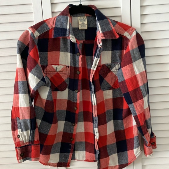 Faded Glory Other - Faded Glory red white and blue flannel shirt size large 10/12